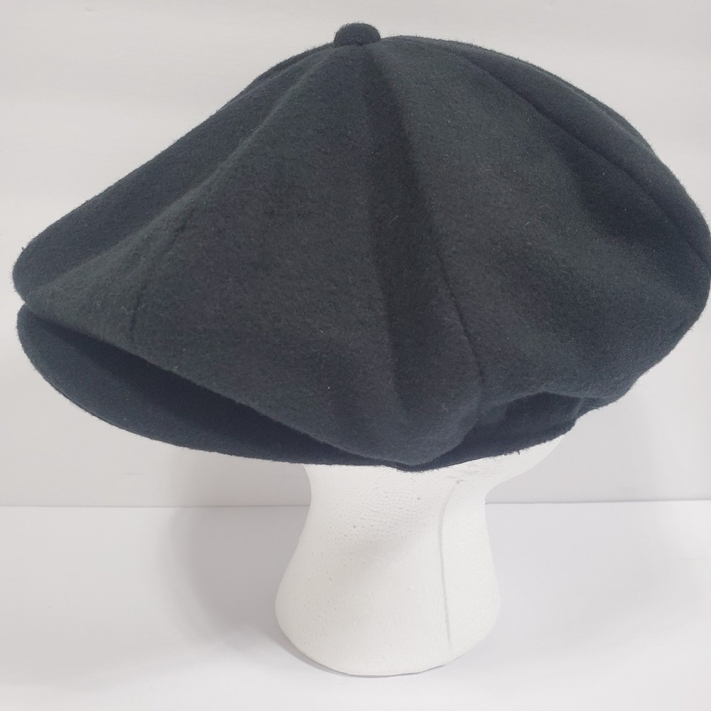 Scala Classico Newsboy Flat Driving Cap Mens L‎ Black Wool Blend Ivy Hat Pacific